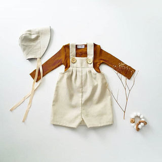 Girls and Boys, wooden buttons, flutters, pleats.