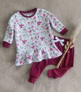 Plum Merino Harems and  Peplum Top Set Set 0